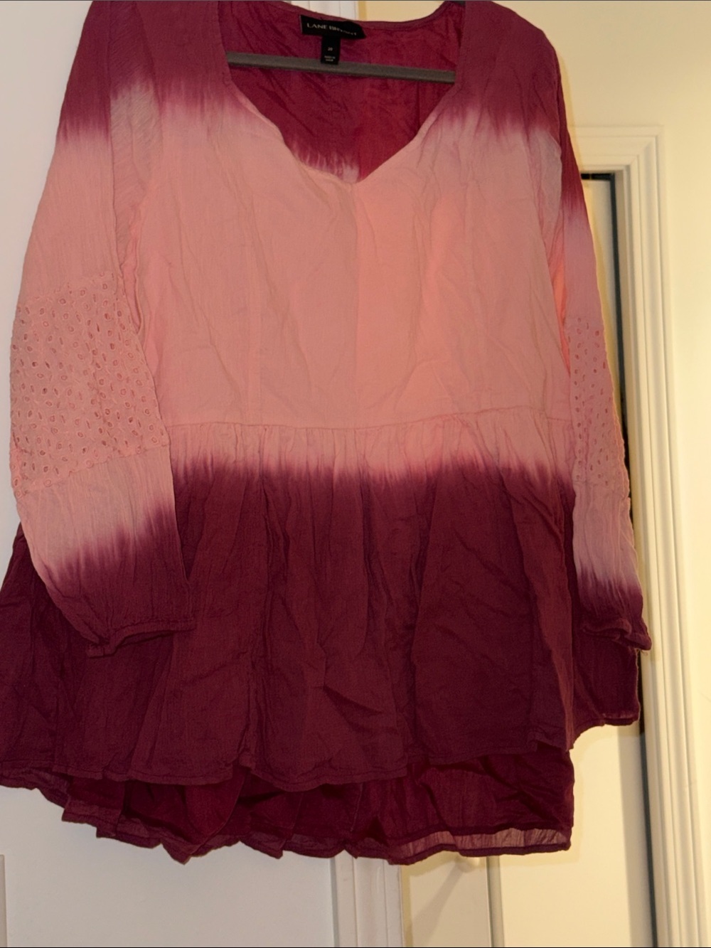 Lane Bryant Pink to Plum Ombre Tunic Blouse